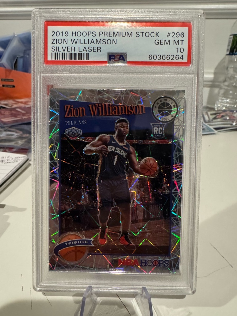 Panini Silver Laser Zion Williamson Basketball Card - Blue, Black, Red